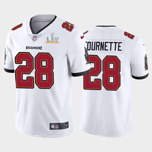 Men's White Tampa Bay Buccaneers #28 Leonard Fournette 2021 Super Bowl LV Limited Stitched Jersey